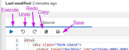 Image of code editor toolbar options