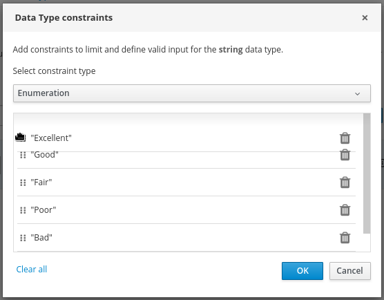 dmn custom data type constraints drag