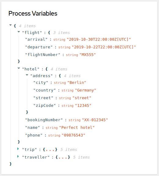 Image of process variables panel  in Management Console