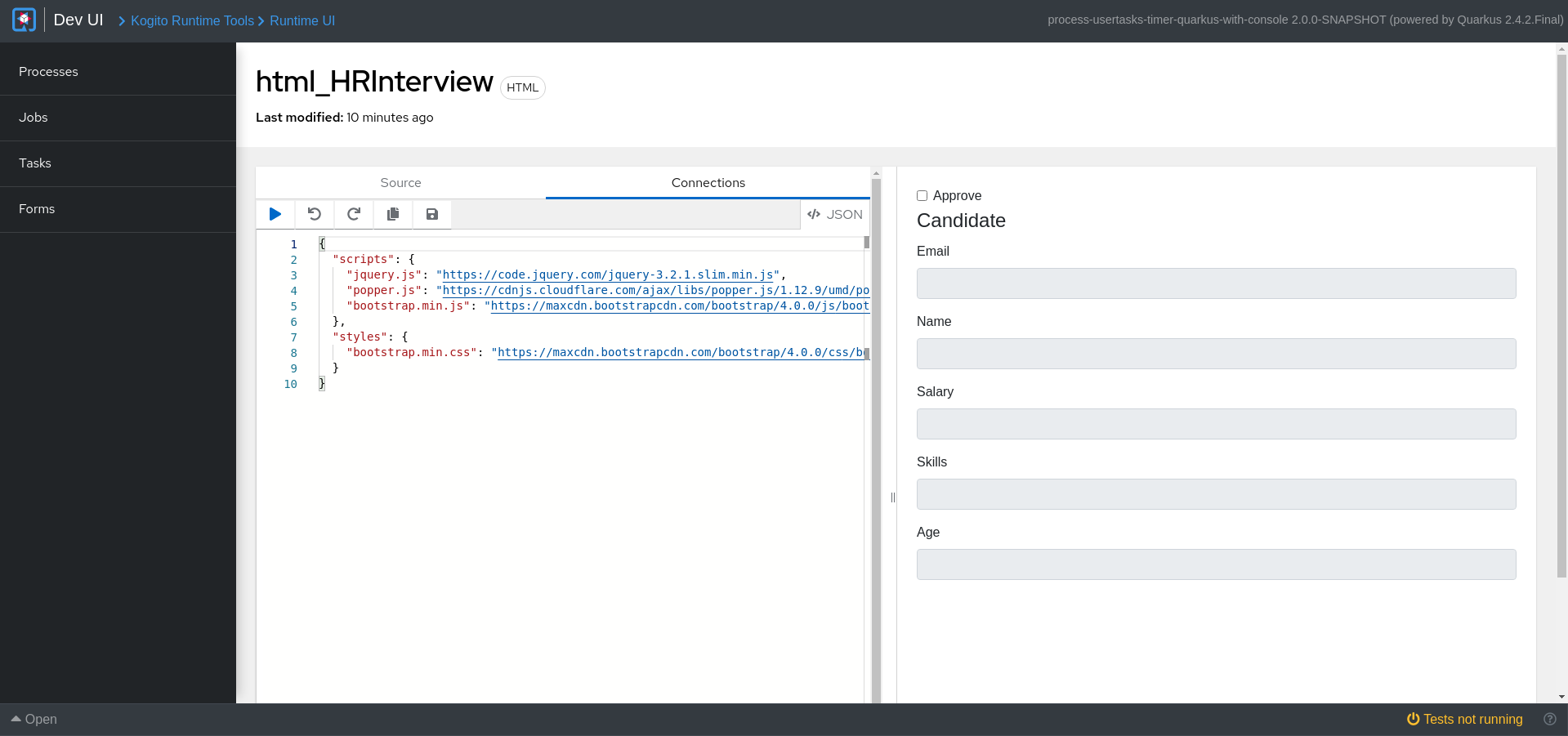 Image of form displayer configuration code editor