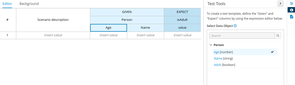 Image of test scenario template