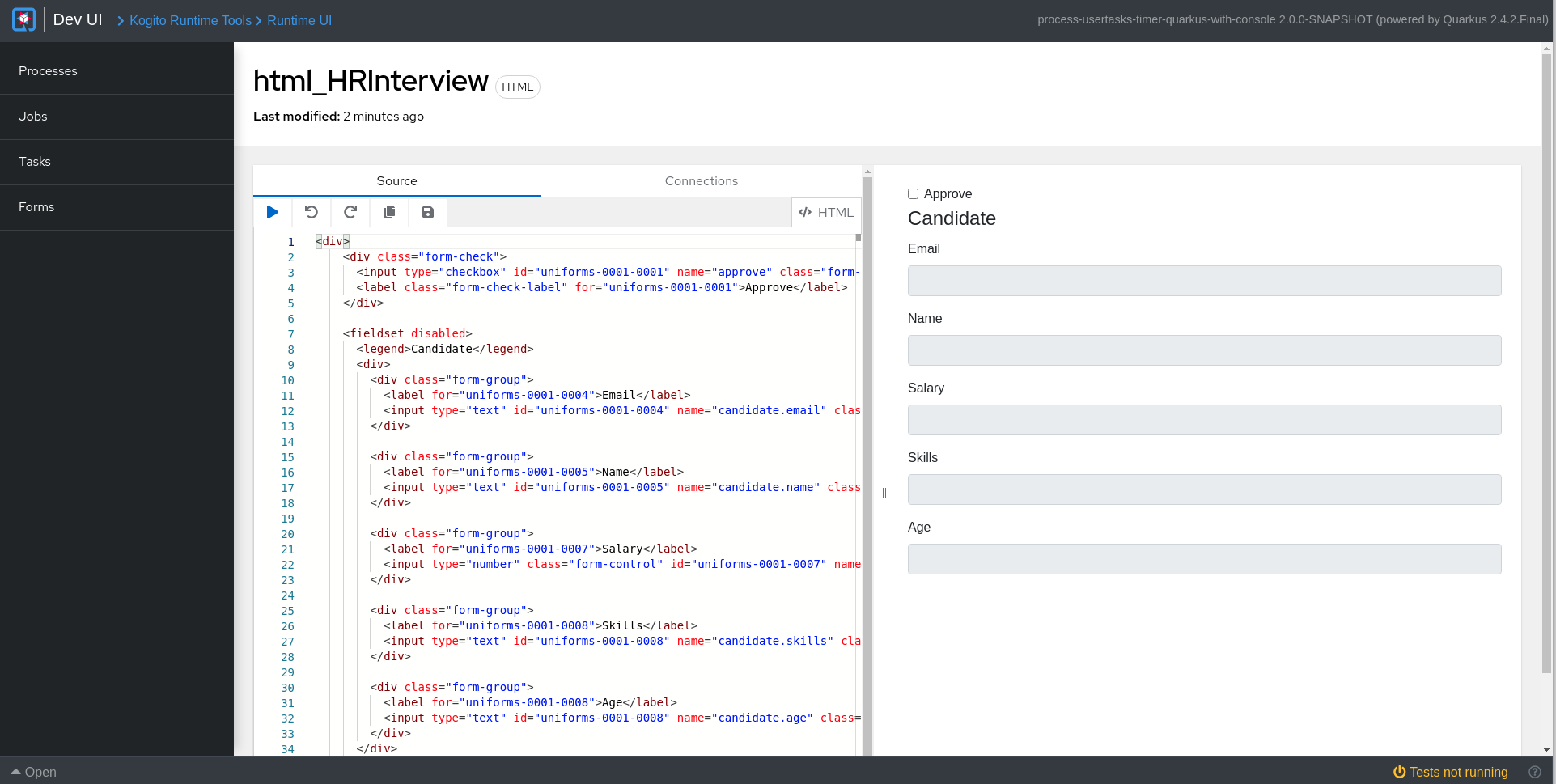 Image of form displayer source code editor